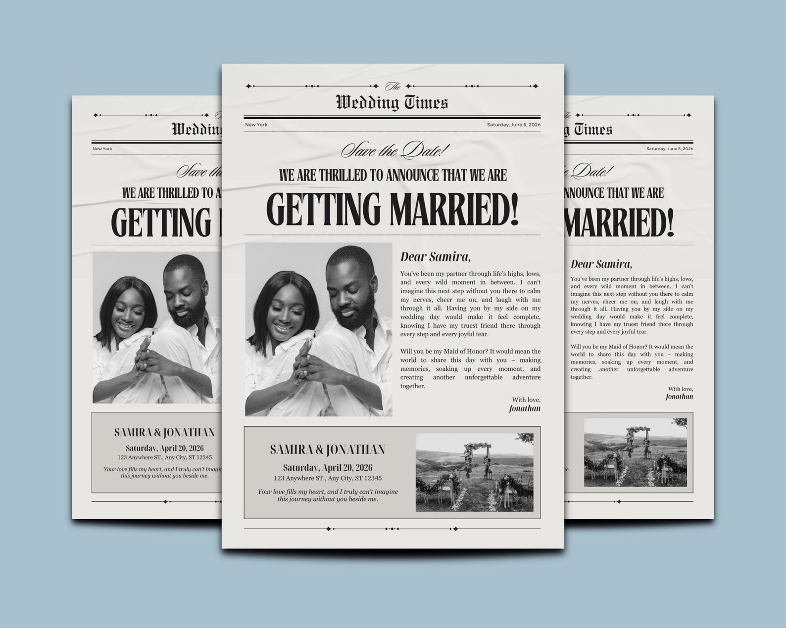 Modern Wedding Program Magazine Template | Editable Canva (digital ...