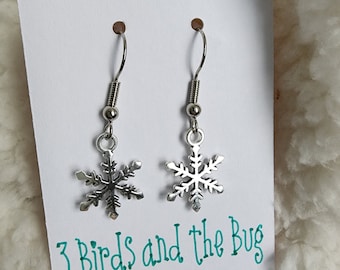 Snowflake dangle earrings