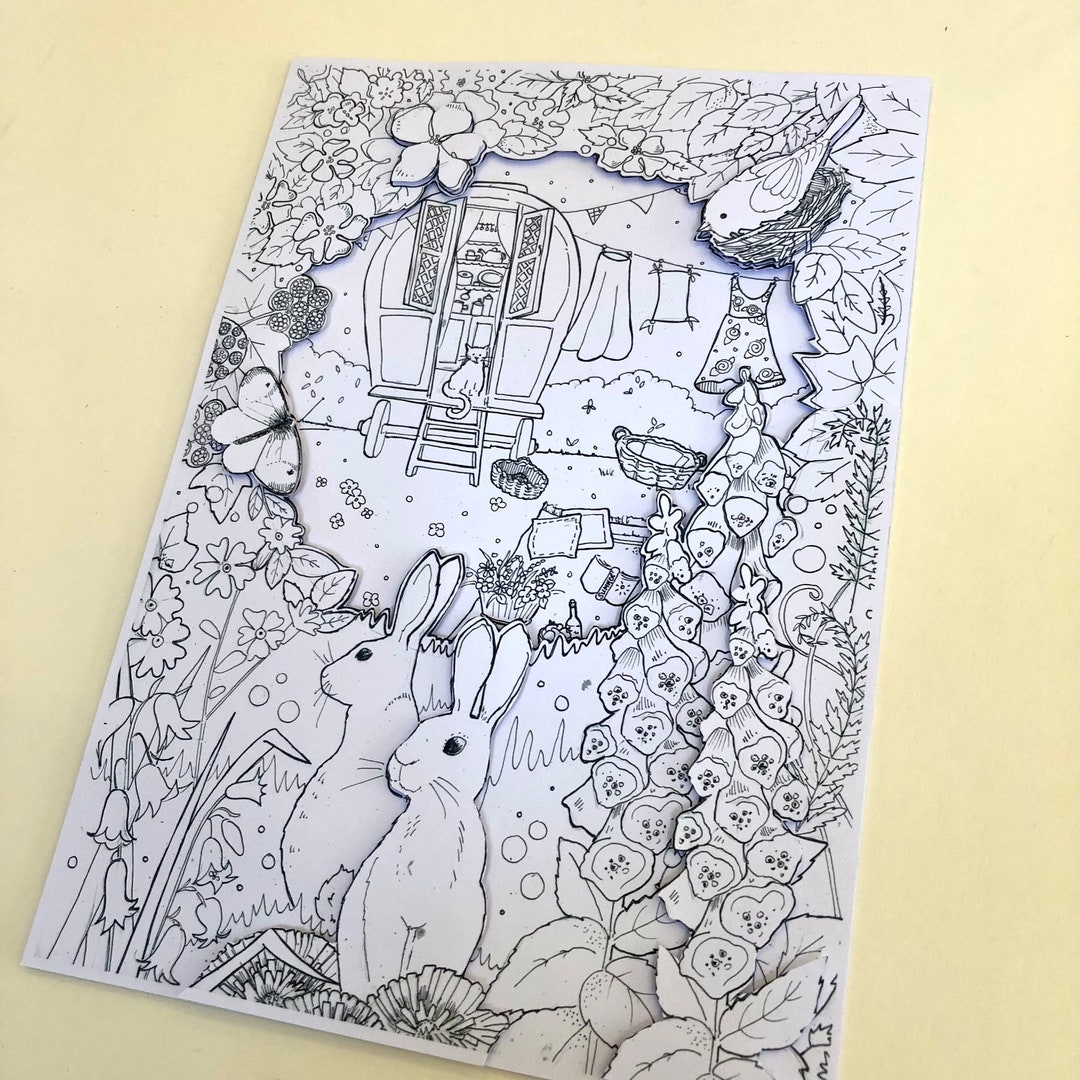 Printable Download 3D Colouring in ‘the Woodland Dell’ A Digital A4 PDF ...