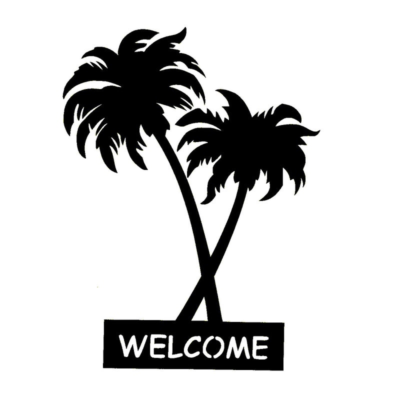 Palm Tree Signmetal Artsouthwesthome Decor Etsy