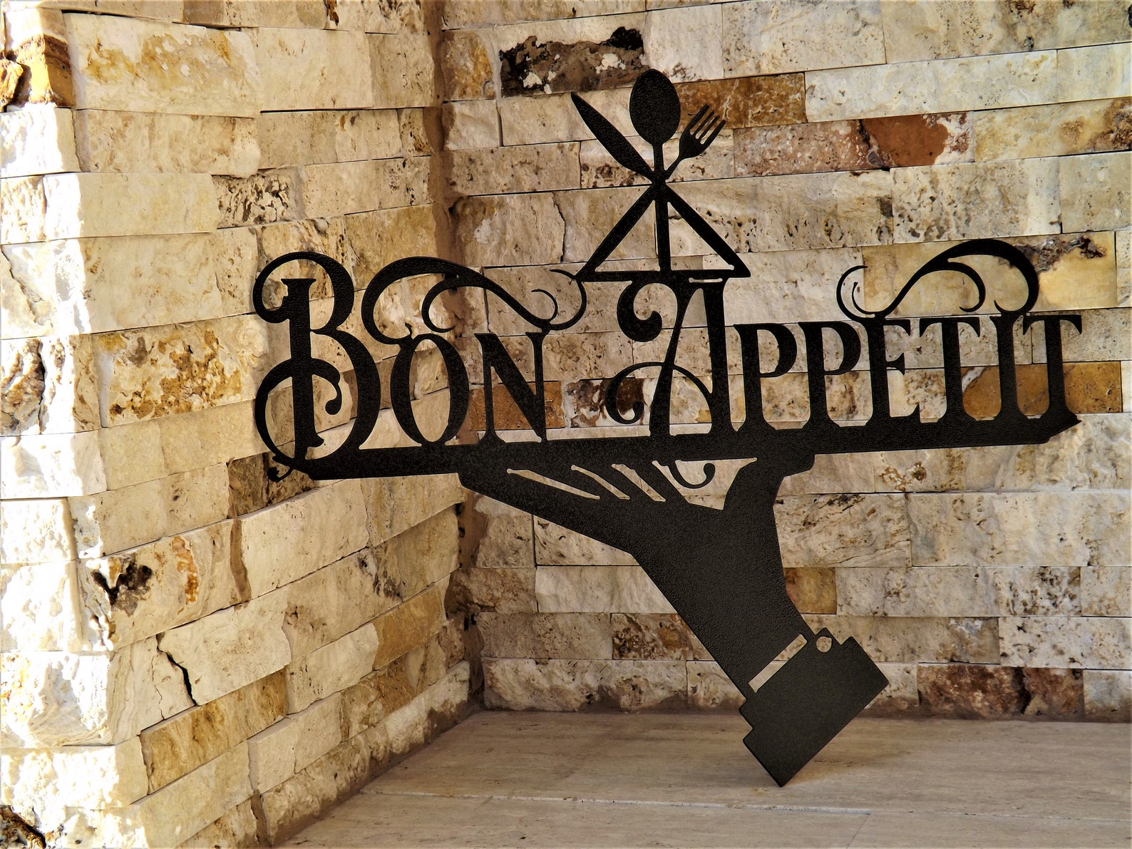 Bon Appetit Metal sign Bon Appetit Metal Word Kitchen Wall Etsy