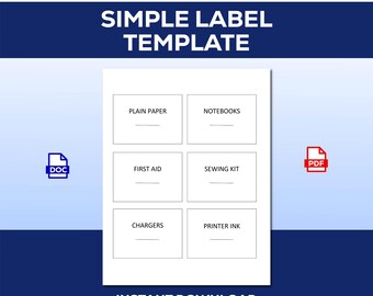 Minimalist Printable Label Template: Home & Storage (PDF Download)