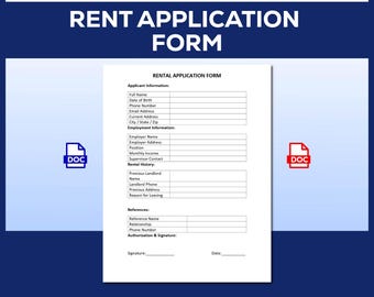 Rental Application Form: Editable Word & Printable PDF Template