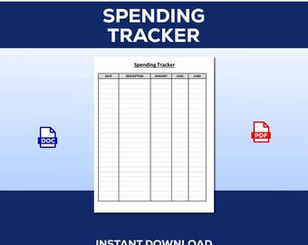 Printable Spending Tracker: Personal Finance Planner (PDF Pattern)