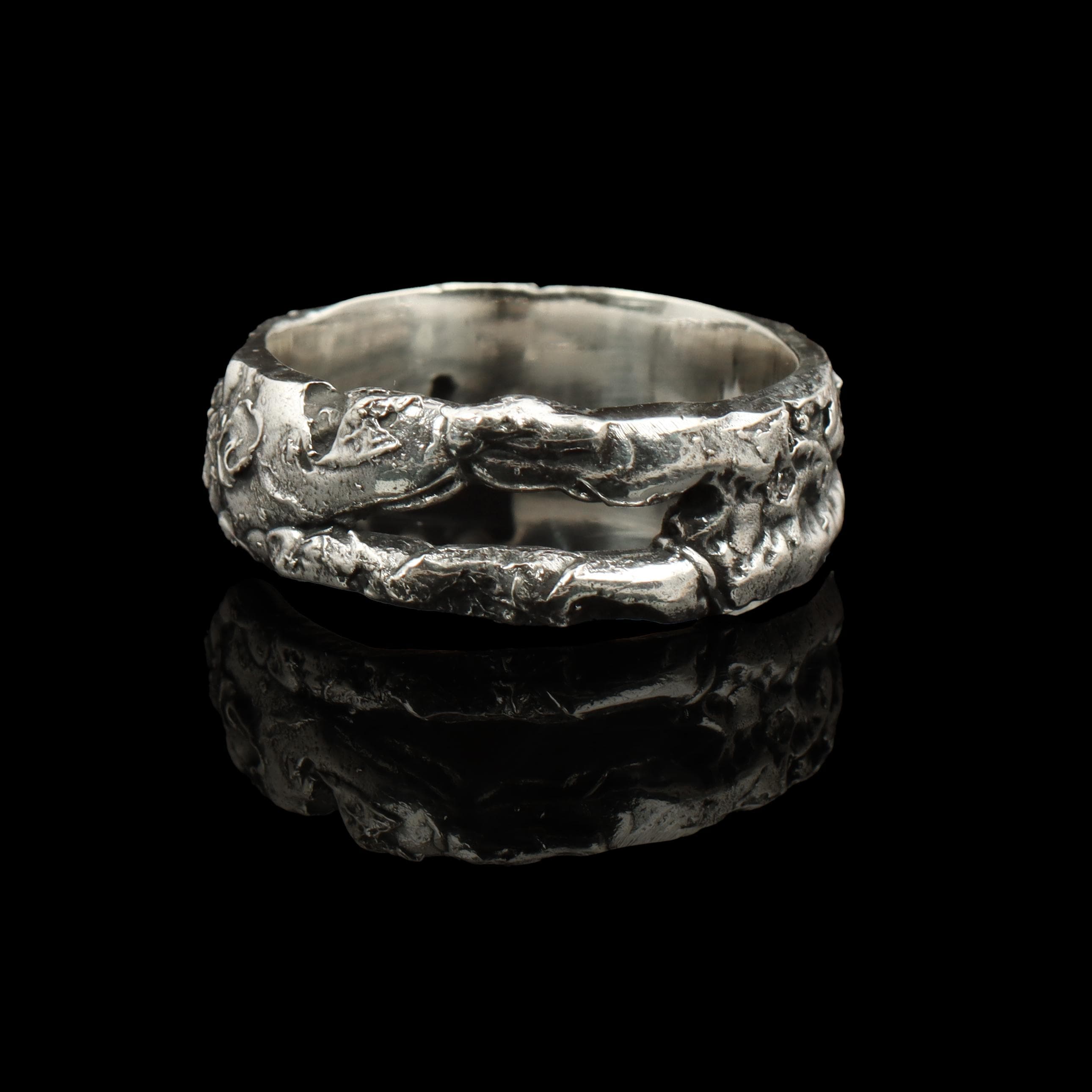 Cracked Silver Ring - Etsy