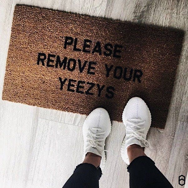 Custom Yeezy SPLY Boost 350 Bred Sneaker Box Sneakerhead Floor Mat Carpet  Rug