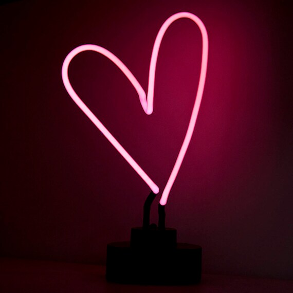 Pink Heart Neon Table Lamp Decor Love