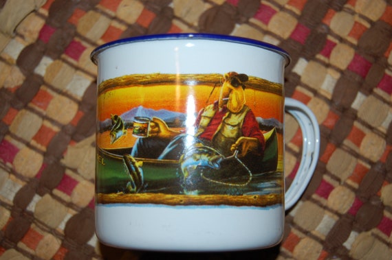 Joe Camel Fish Game Club Porcelain Enameled Mug Camel Etsy