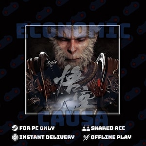 May include: A promotional image for a video game featuring a detailed portrait of a monkey-like character with a serious expression. The game title, "Black Myth Wukong," is prominently displayed in stylized text. The background is dark with game controller icons.