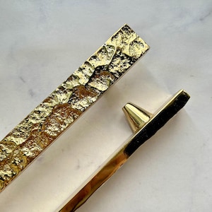 Gold Long Bar Pulls Moonstone Texture, Handmade Aluminum Metal Cast Cabinet Handle