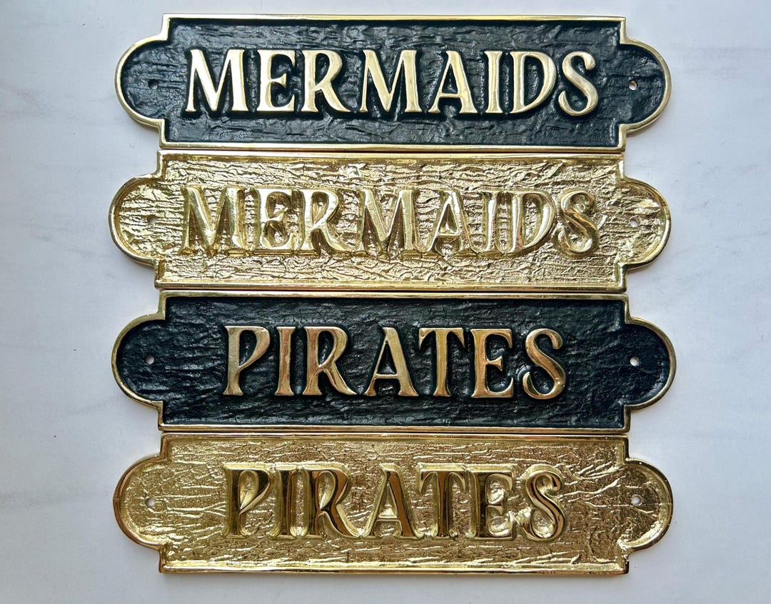 Pirates Nautical Sign Aluminum Cast Vintage Style Metal Plaque Brass ...