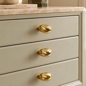 Pebbles Stone Metal Knobs, Modern Drawer Pulls