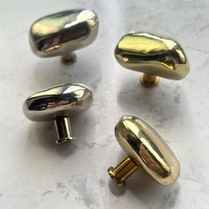 Tiradores de metal con diseño de guijarros y piedra, modernos para cajones.