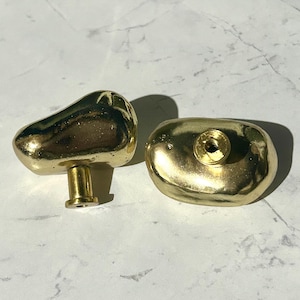 Pebbles Stone Metal Knobs, Modern Drawer Pulls image 5