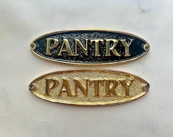 Owalny znak spiżarni, odlew aluminiowy w stylu vintage