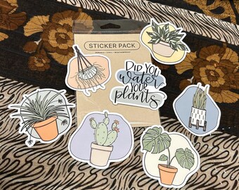 House Plants Sticker Pack | Set of 7