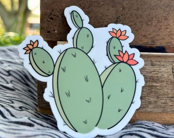 Prickly Pear Cactus Vinyl Sticker (3”)