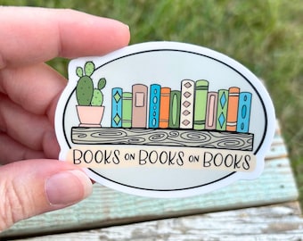Books on Books Vinyl Sticker (3")