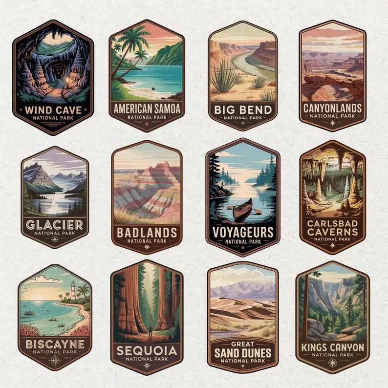 USA Vintage National Parks Stickers | 63 PCS - Etsy