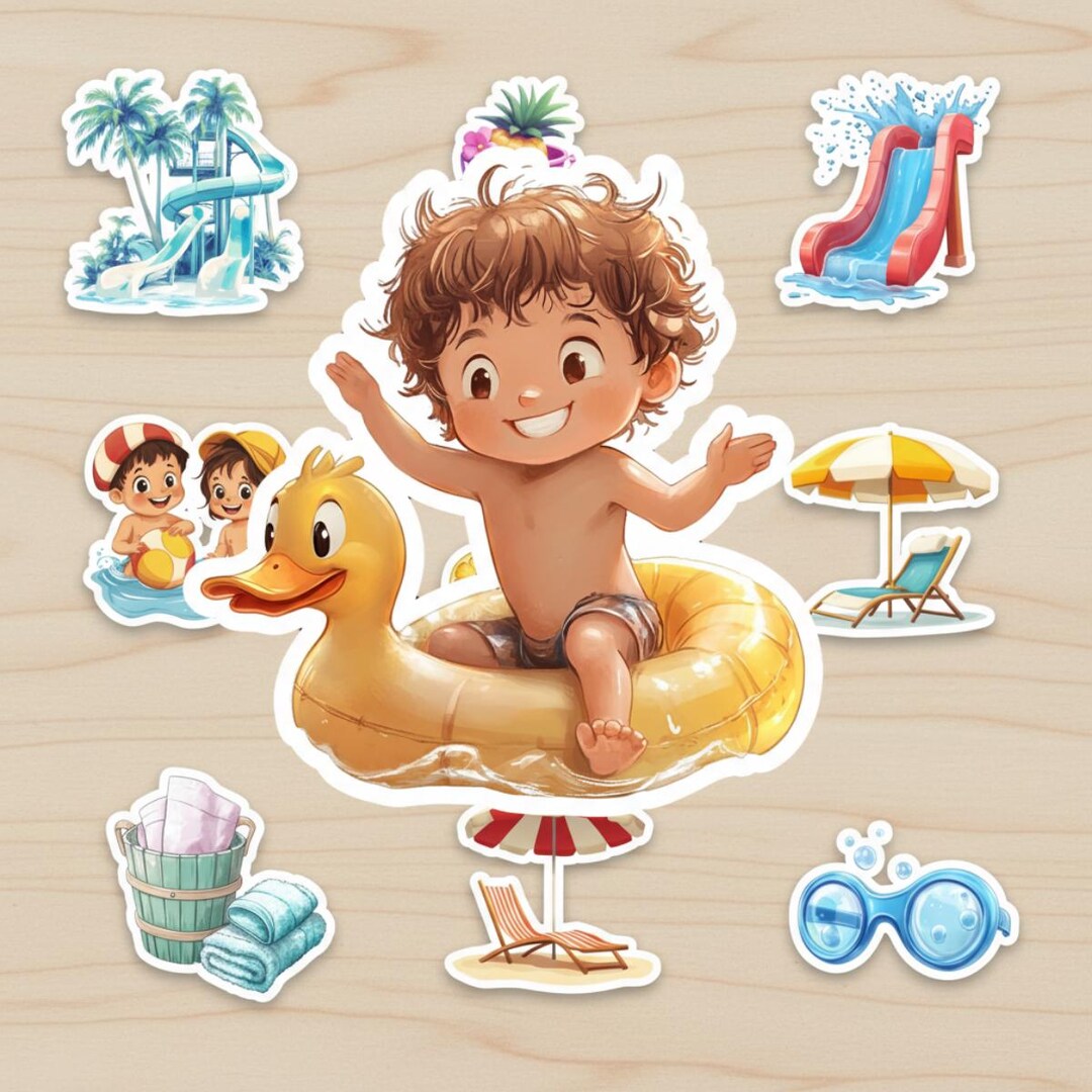 Pool Barbie Sticker Kids Pool Party Sticker Set | 30 PCS - Etsy