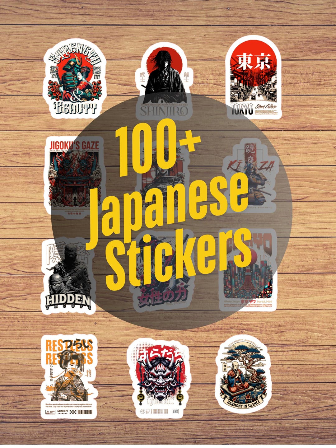 Japanese Art Style Stickers | (30 - 100 Stickers) - Etsy