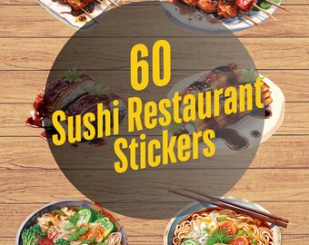 Sushi Restaurant Stickers | 60 PCS