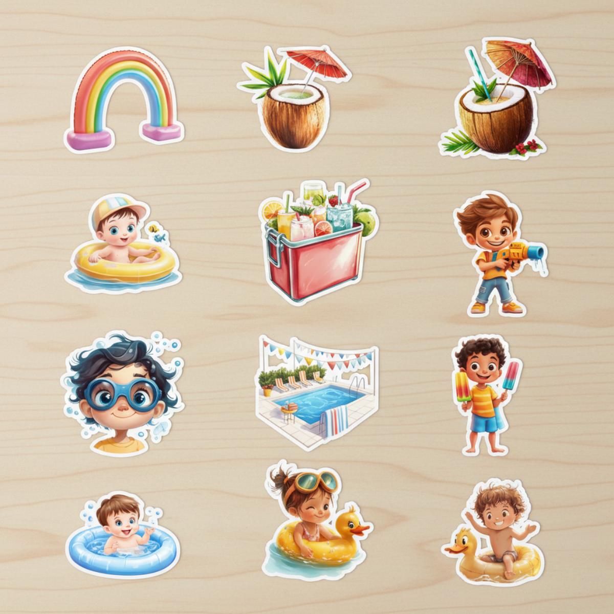 Pool Barbie Sticker Kids Pool Party Sticker Set | 30 PCS - Etsy