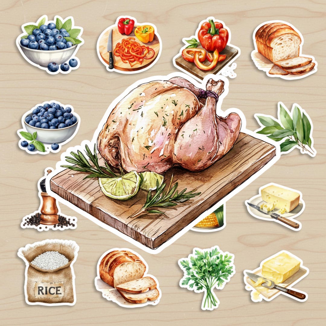 Food Sticker Bundle | 30 - 100 PCS - Etsy