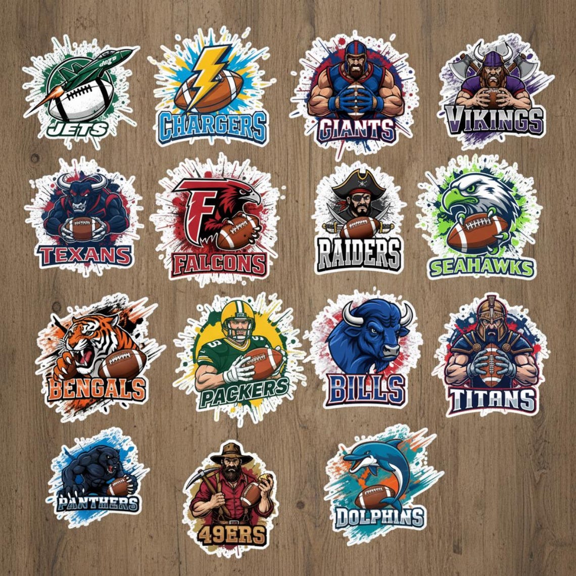 Teams Rage Sticker American Football Mascot Teams Sticker Set | 34 PCS - Etsy