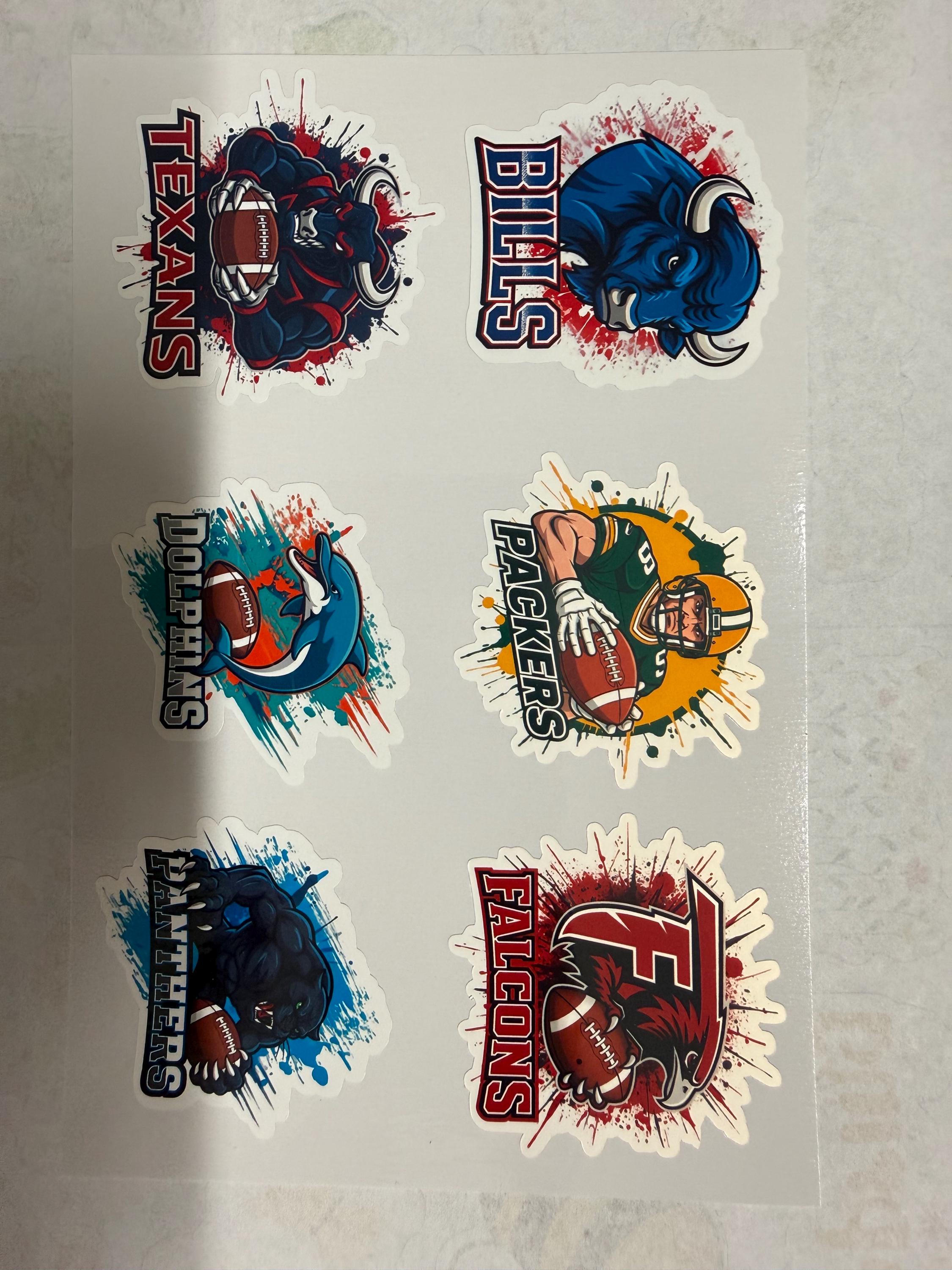 Teams Rage Sticker American Football Mascot Teams Sticker Set | 34 PCS - Etsy