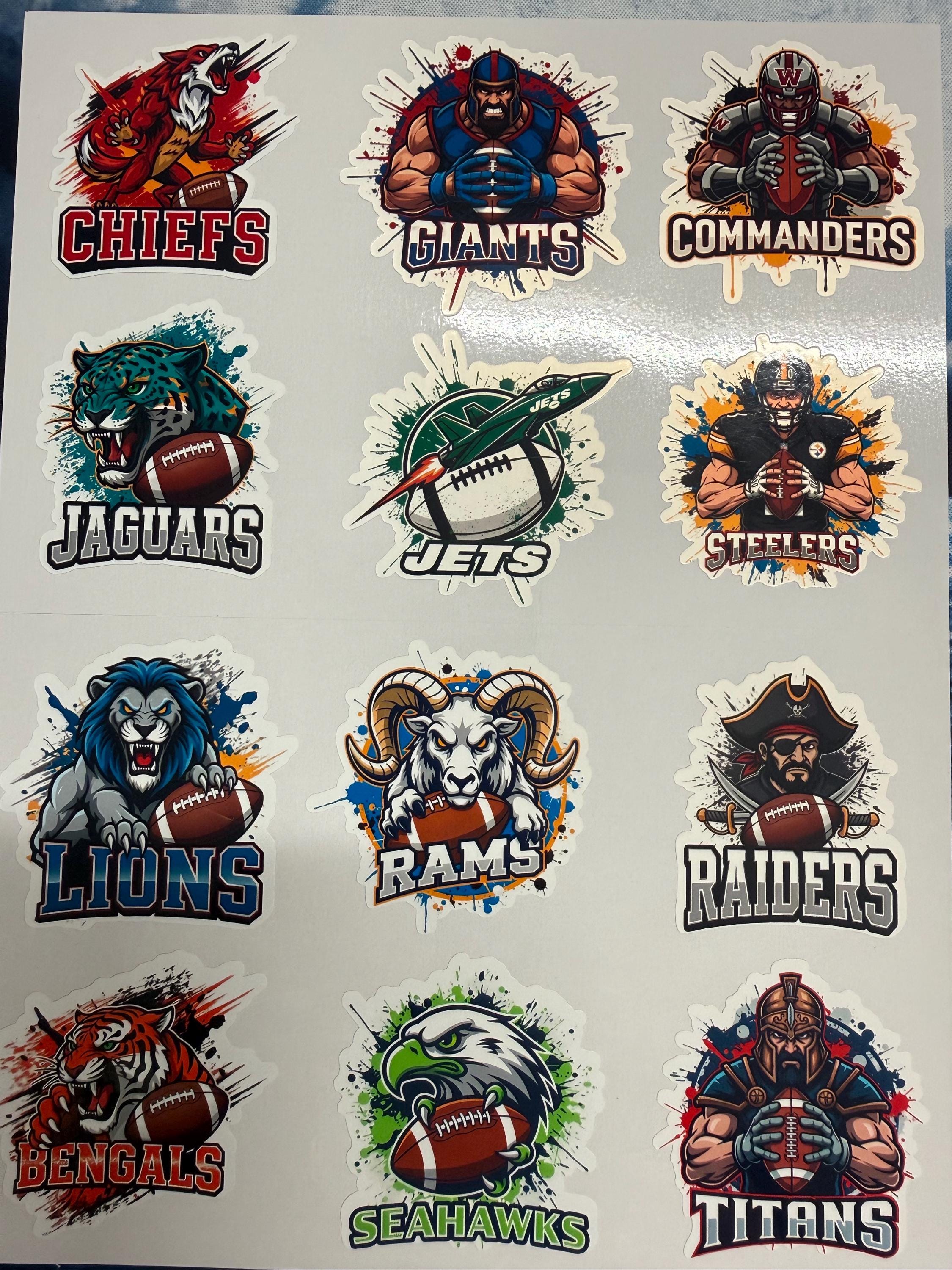 Teams Rage Sticker American Football Mascot Teams Sticker Set | 34 PCS - Etsy