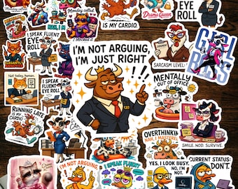 Funny Mental Health Stickers | Sarcastic Humor For Coworkers
