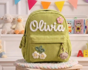 Custom Toddler Backpack with Name, Personalized Kids School Bag, Preschool Backpack Gift for Girls Boys, Daycare Bookbag for Children