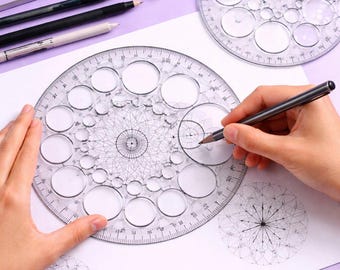 Kreis Vorlage Lineal Set | Geometrie Zeichnung Schablone für Kunst, Technik