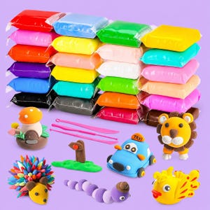 24 Farben Air Dry Clay Kit, weiche Modelliermasse mit Modellier-Werkzeugen