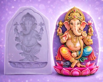 Ganesha Silicone Mold, Lord Ganesha Idol Craft Supply (7 x 10 x 2 CM)