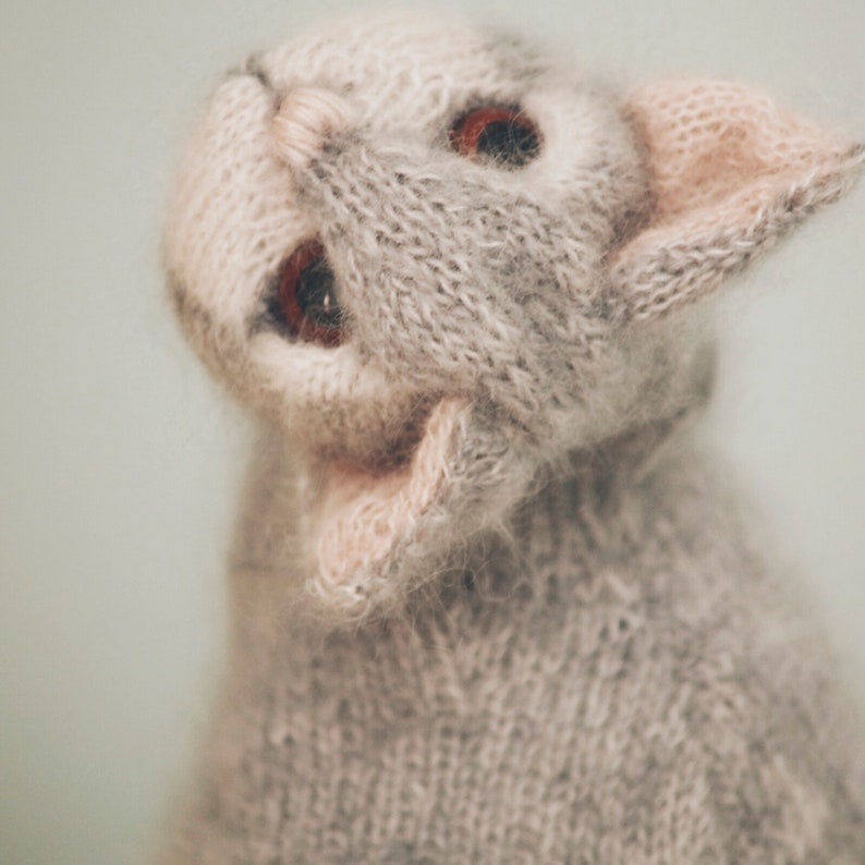 Grey Kitten Calico Cat KNITTING PATTERN image 6