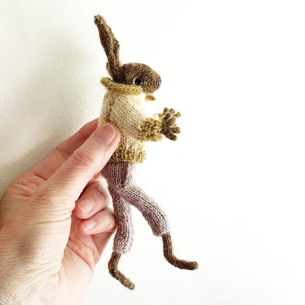 Bunny Doll Knitting Pattern PDF | Doll Clothes Knitting Pattern | Animal Toy Knitting Pattern | English Digital Download