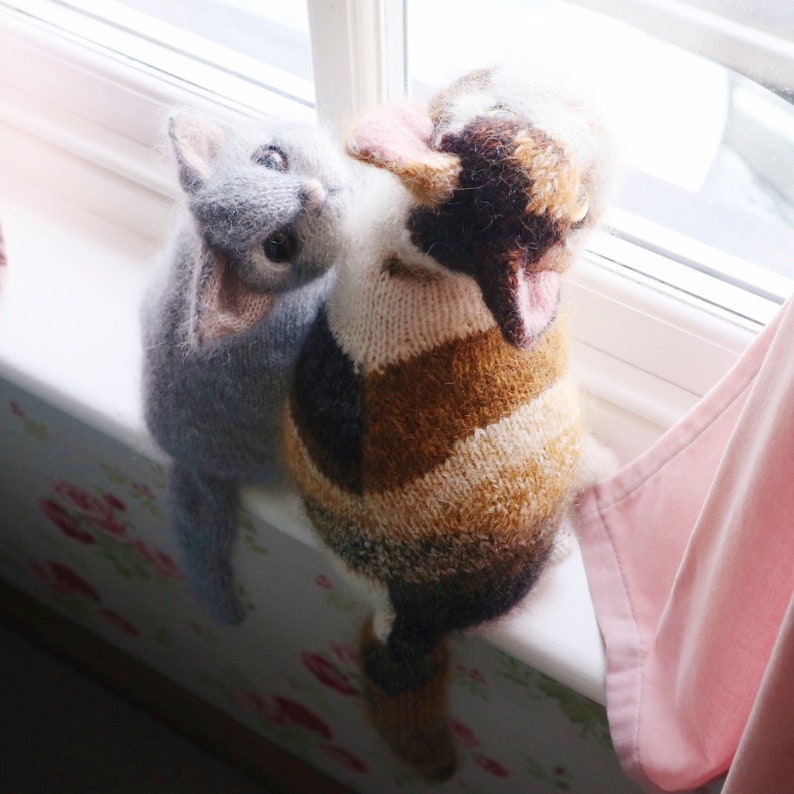 Grey Kitten Calico Cat KNITTING PATTERN image 9