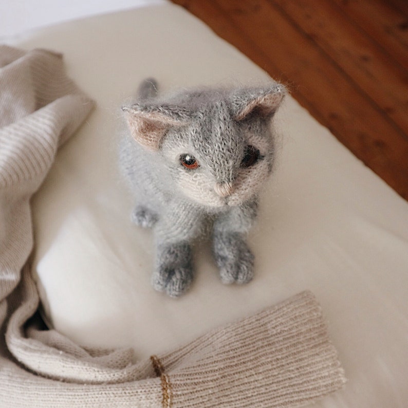 Grey Kitten Calico Cat KNITTING PATTERN image 4