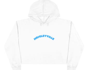 Wrigleyville Crop Hoodie: Chicago Neighborhood Apparel, Comfy Fleece Pullover