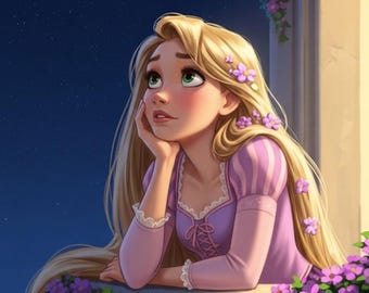 Rapunzel Tangled Coloring Pages, Disney Princess Art (Digital Download)