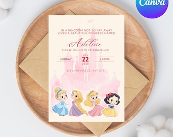 Enchanted Princess Birthday Invitation | Customizable Kids Party Invite | Digital Download