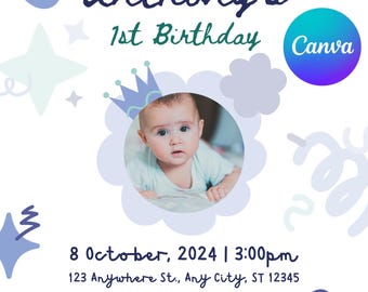 1st Birthday Invite - Vintage Train Ticket Boy Invitation - Editable Digital Template