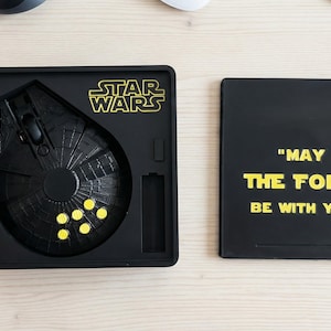 Millennium Falcon Wireless Mouse | Star Wars Gift | Optional Personalized Case | Sci-Fi Desk Accessory | Unique Tech Gift
