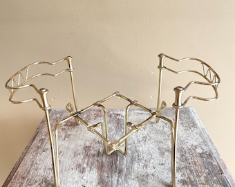 Vassoio da portata vintage TOMADO - manico estensibile per piatti caldi - spazio per portacandele - presina - Paesi Bassi, anni '50 - metallo color oro