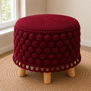 Crochet Stool Cover Pattern | Beginner Friendly | Cottagecore Home Decor | Ottoman Cover | INSTANT DOWNLOAD