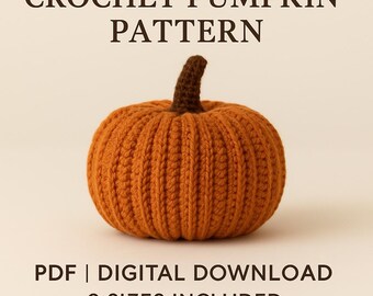 Easy Ribbed Pumpkin Amigurumi | Fall Decor Crochet Tutorial (All Levels, Instant Download