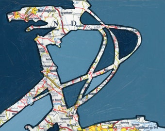 London // bike print on matte paper or wood / Nottingham, Southend on Sea, Europe, Great Britain, England bicycle art print