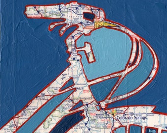 Colorado Springs // bike print on paper or wood print / Colorado, Broadmoor, Manitou Springs, Pikes Peak